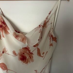 New York & Company Cream and Pink Dress